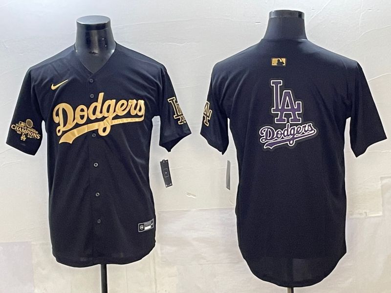 Men Los Angeles Dodgers Blank Black Gold Nike MLB Jersey style 0015->los angeles dodgers->MLB Jersey